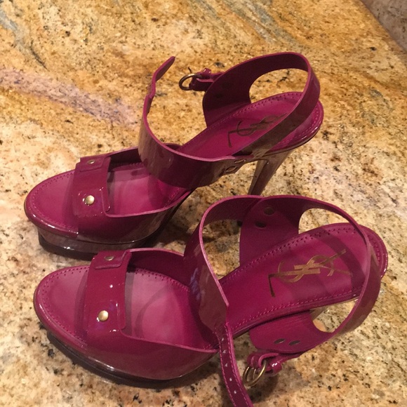 Yves Saint Laurent Shoes - New YSL purple high heels size 9.5. Never worn.